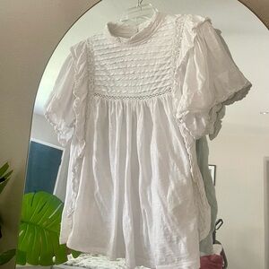 White Free People Le Femme Tee | size Large